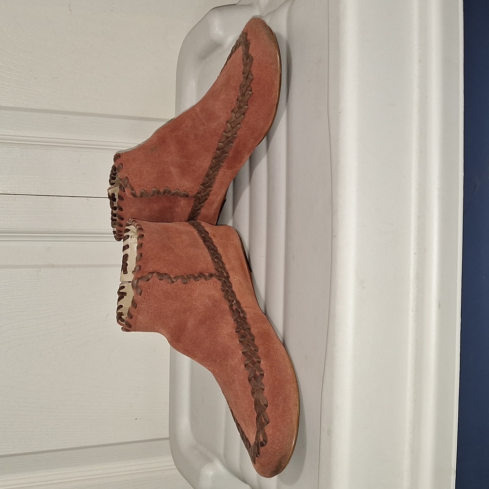 Latigo "Gala" suede moccasins slip-on booties - 9 - red clay/brown